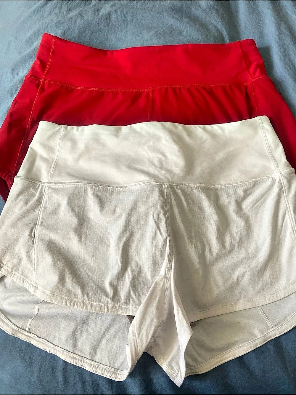 lululemon Speed Up High-Rise Short set - 4" White & Red,  Size 8